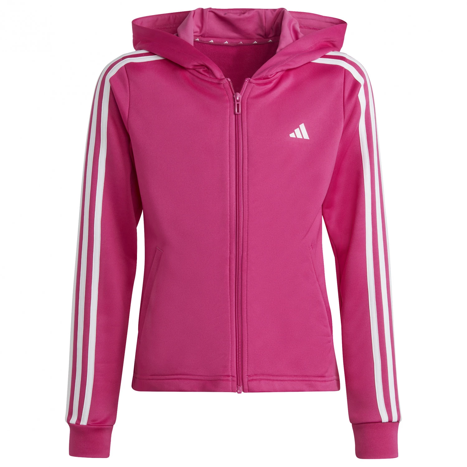 ADIDAS Girl's Training Essentials 3-Stripes Full-Zip - Hoodie 3 ADIDAS Girl's Training Essentials 3-Stripes Full-Zip - Hoodie