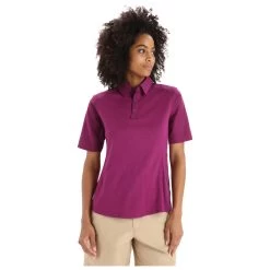 Icebreaker Women's Hike S/S Top - Polo Shirt -Outdoor Apparel Sale Shop icebreaker womens hike s s top polo shirt detail 3