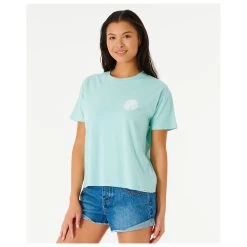 Rip Curl Women's Wettie Icon Relaxed Tee - T-shirt -Outdoor Apparel Sale Shop rip curl womens wettie icon relaxed tee t shirt detail 3