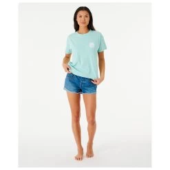 Rip Curl Women's Wettie Icon Relaxed Tee - T-shirt -Outdoor Apparel Sale Shop rip curl womens wettie icon relaxed tee t shirt detail 4