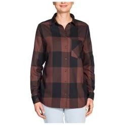 VAUDE Women's Farsund L/S Shirt - Blouse -Outdoor Apparel Sale Shop vaude womens farsund l s shirt blouse detail 3